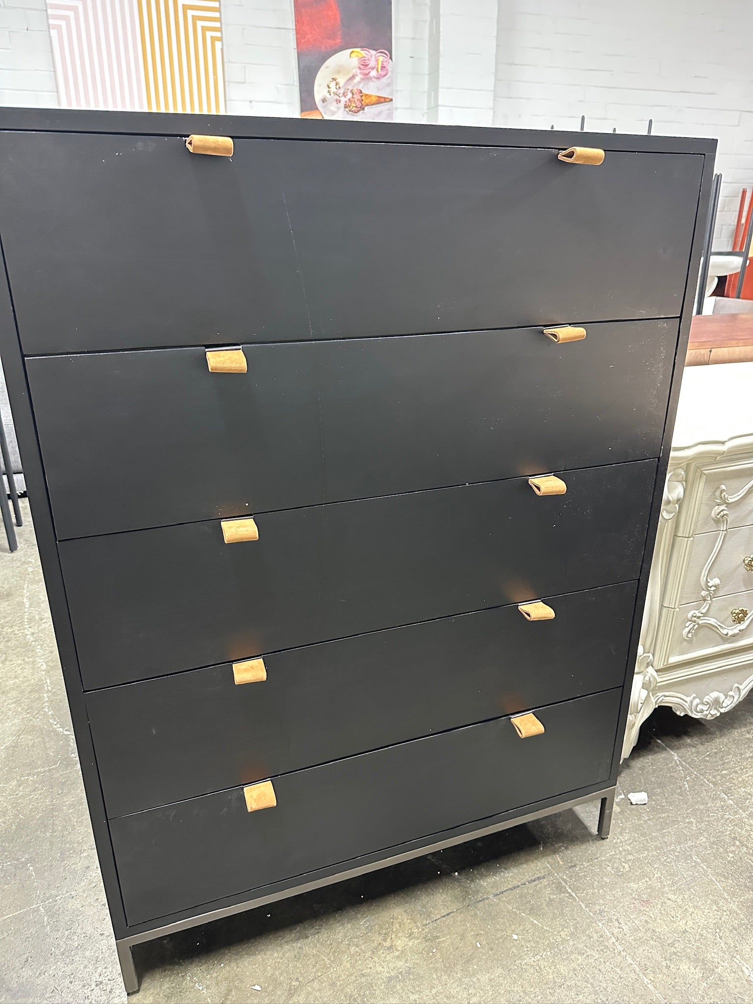 Four Hands Trey 5 drawer dresser black wash poplar – My Town Furniture Warehouse