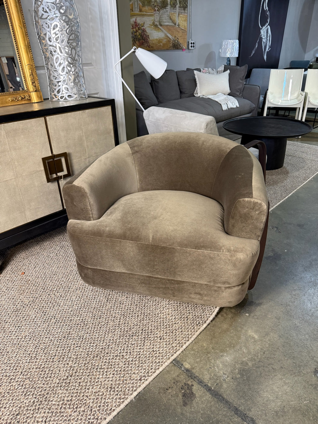 Designer Brand Performance Velvet Accent Chair