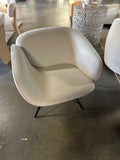 Nuevo White Velvet Swivel Chair