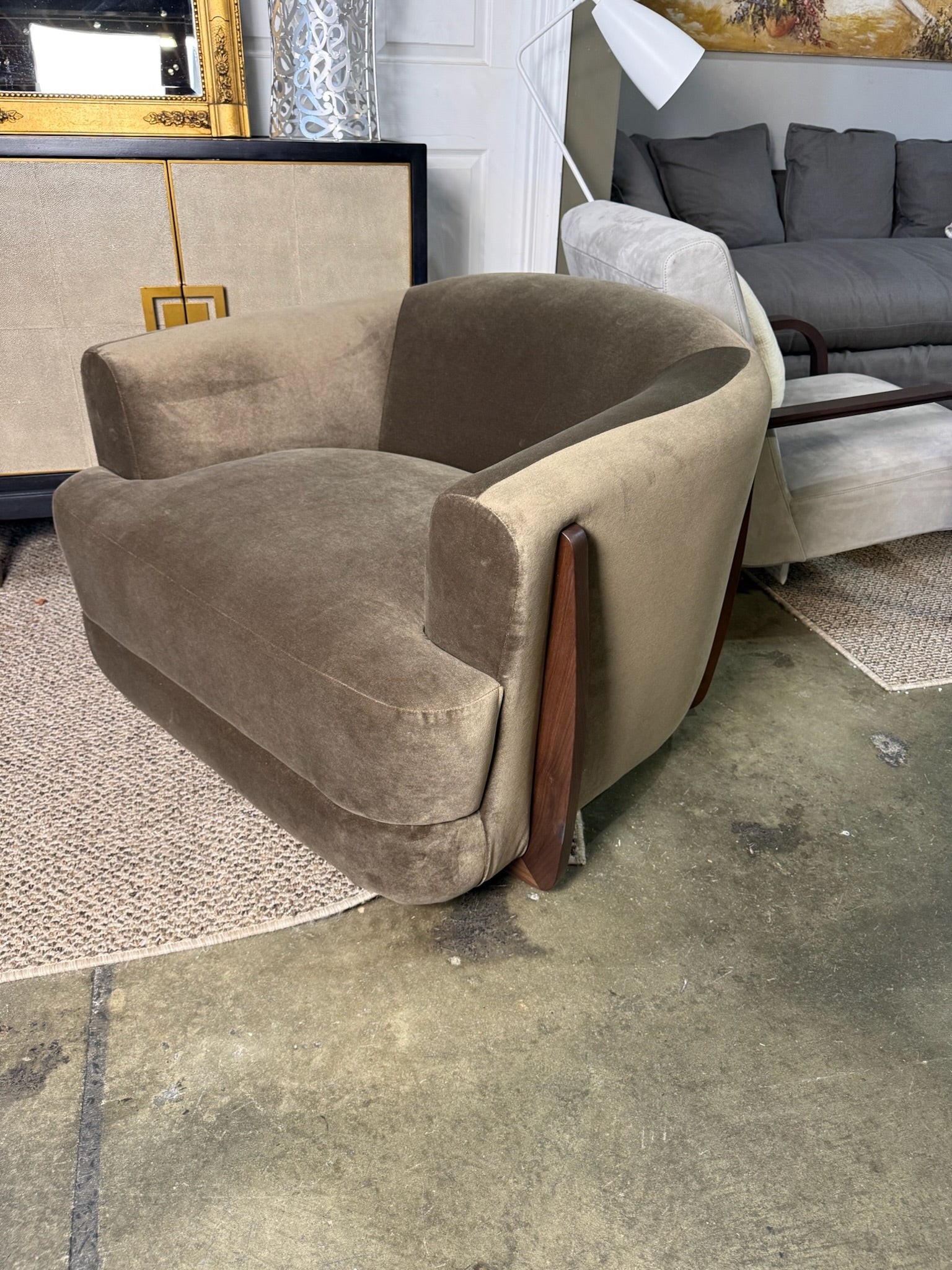 Designer Brand Performance Velvet Accent Chair