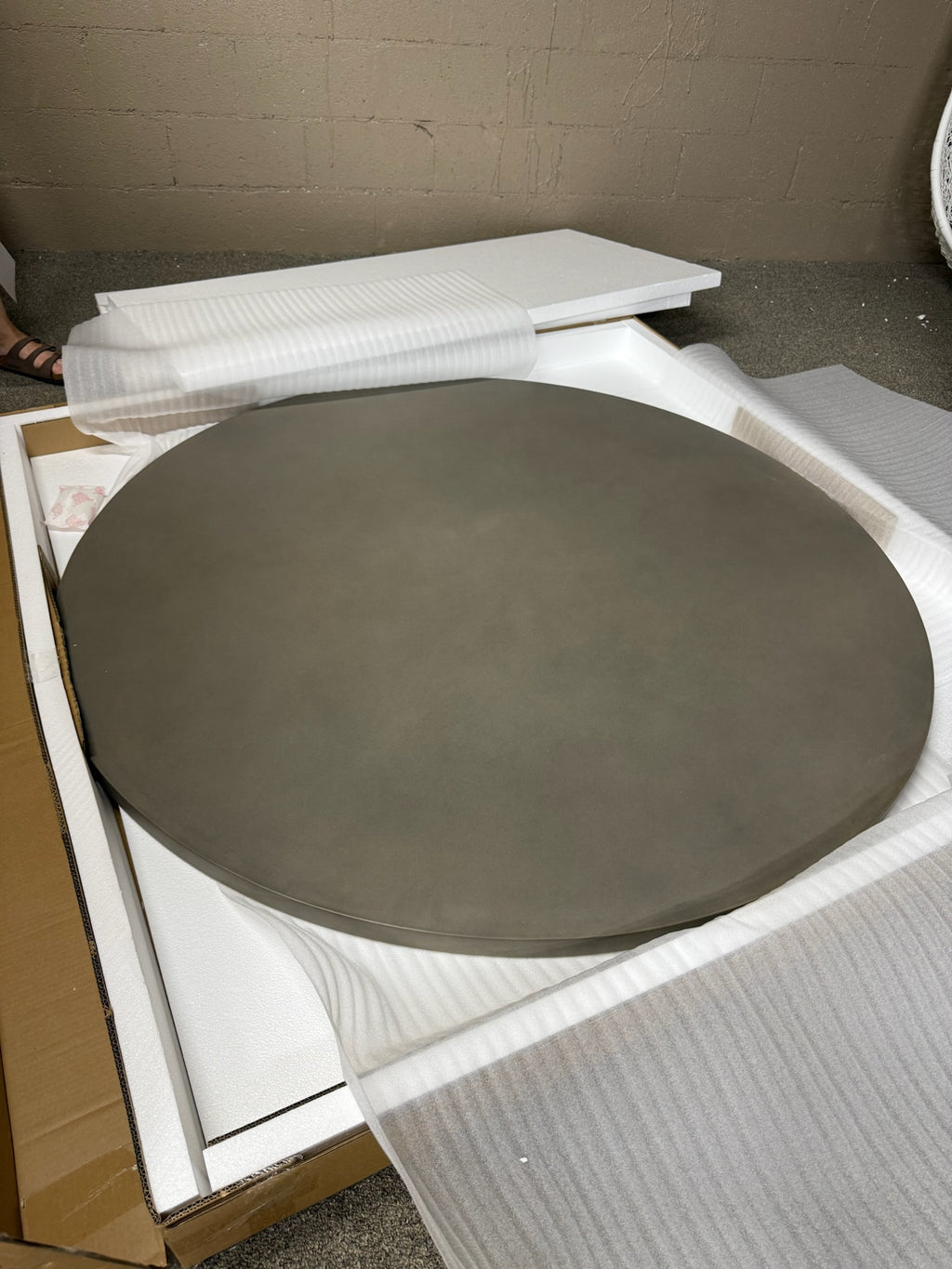 Four Hands Bowman Outdoor Dining Table 60" Grey Concrete