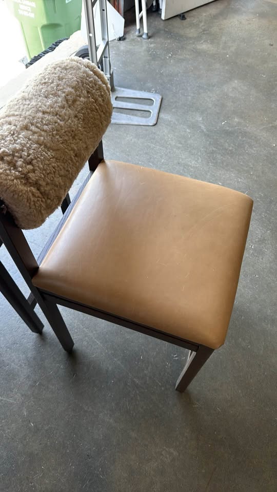 Shearling & Leather Counter Stool