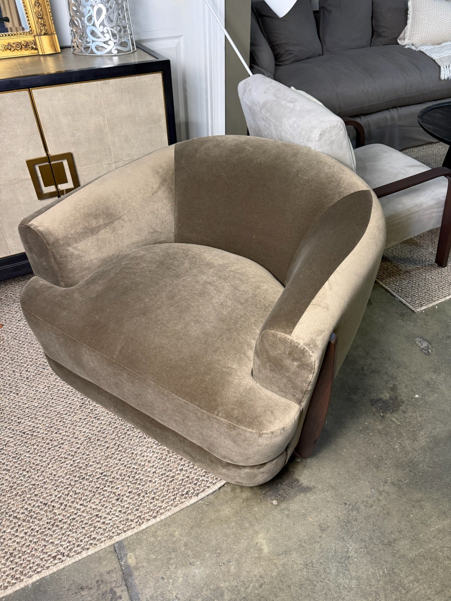 Designer Brand Performance Velvet Accent Chair