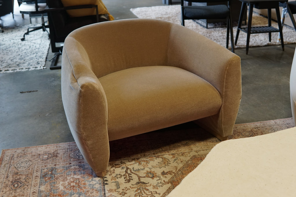 Designer Brand Accent Chair in Performance Velvet Taupe