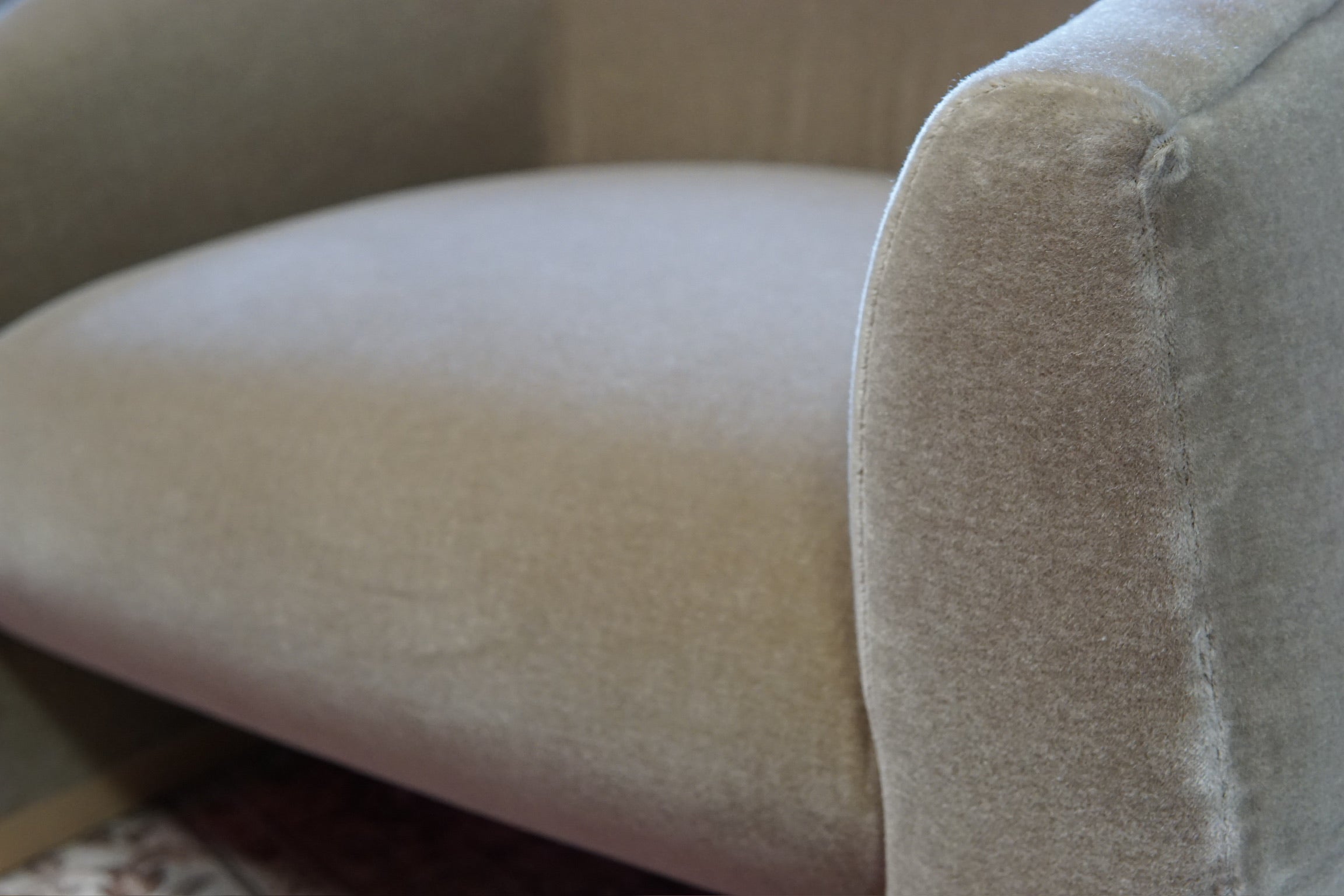 Designer Brand Accent Chair in Performance Velvet Taupe