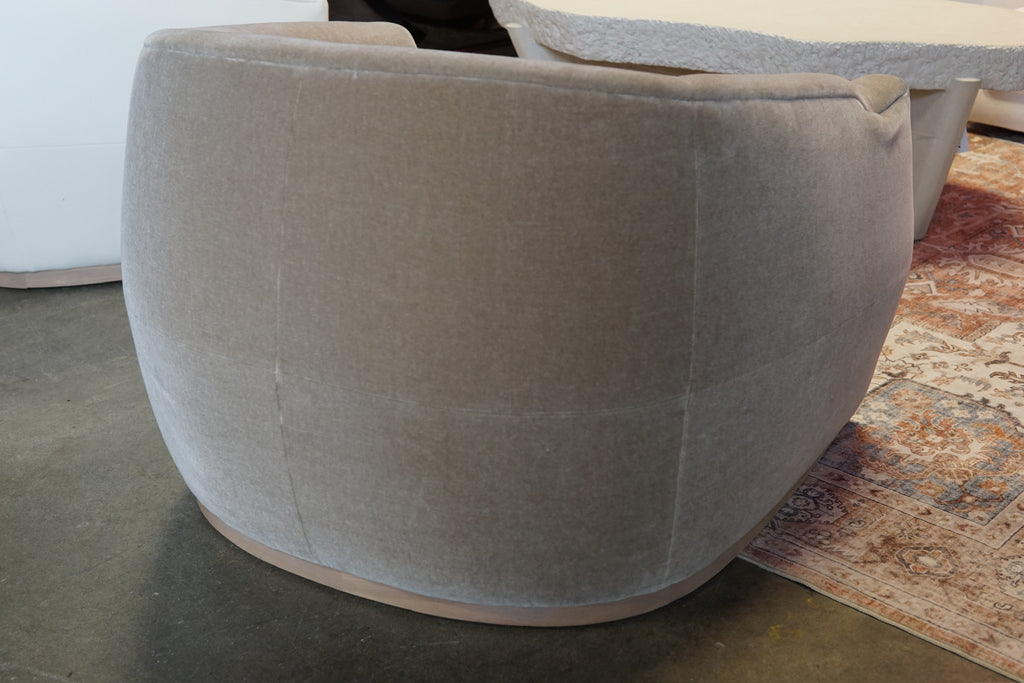 Designer Brand Accent Chair in Performance Velvet Taupe