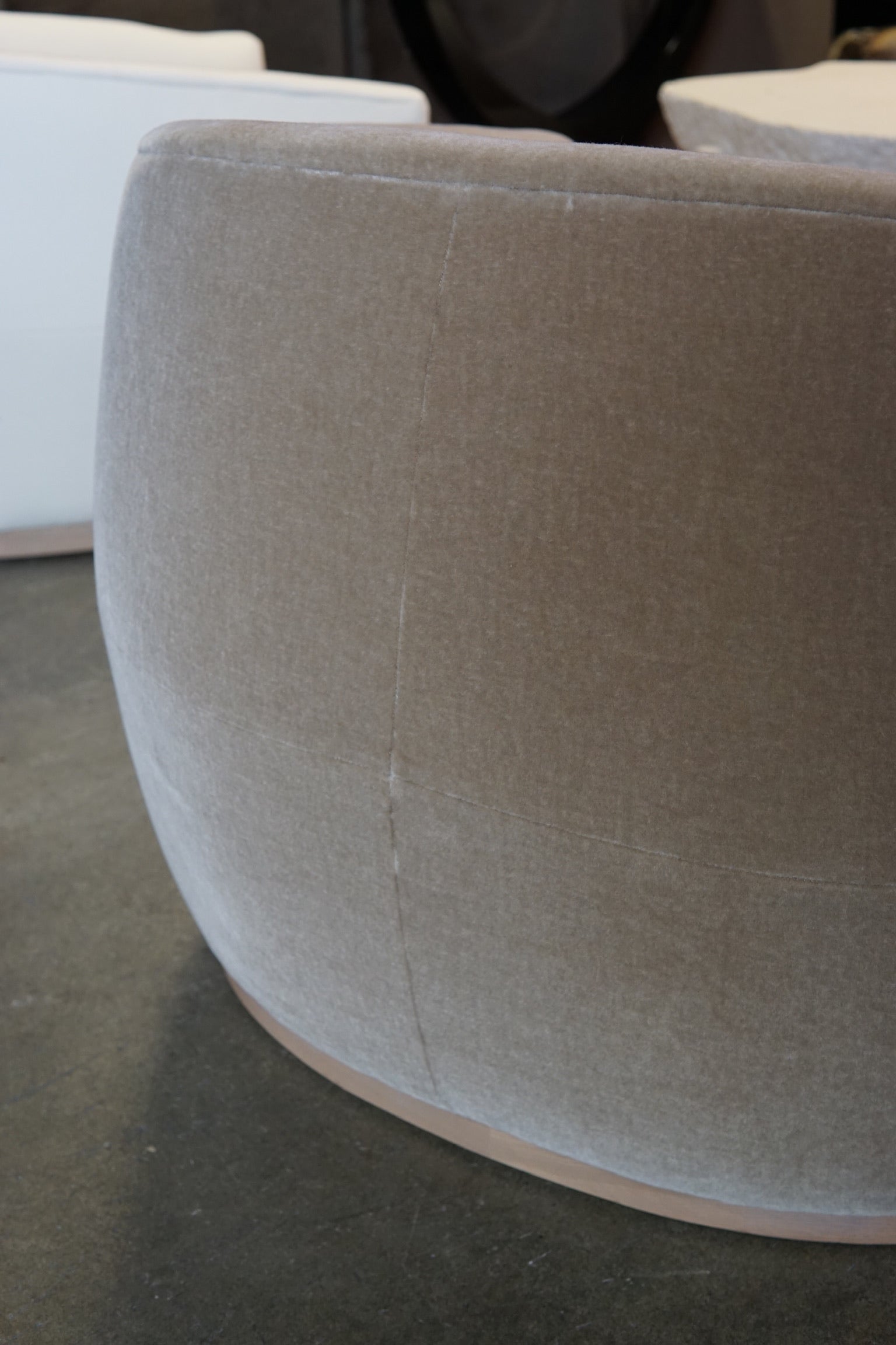 Designer Brand Accent Chair in Performance Velvet Taupe
