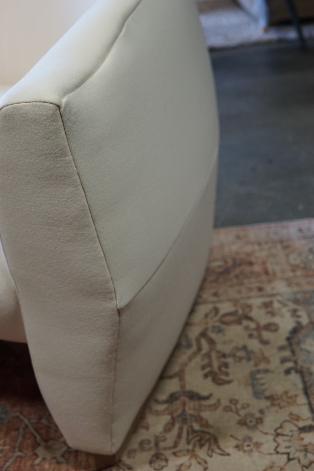 Designer Brand Accent Chair in Porcelain Alpaca Velvet