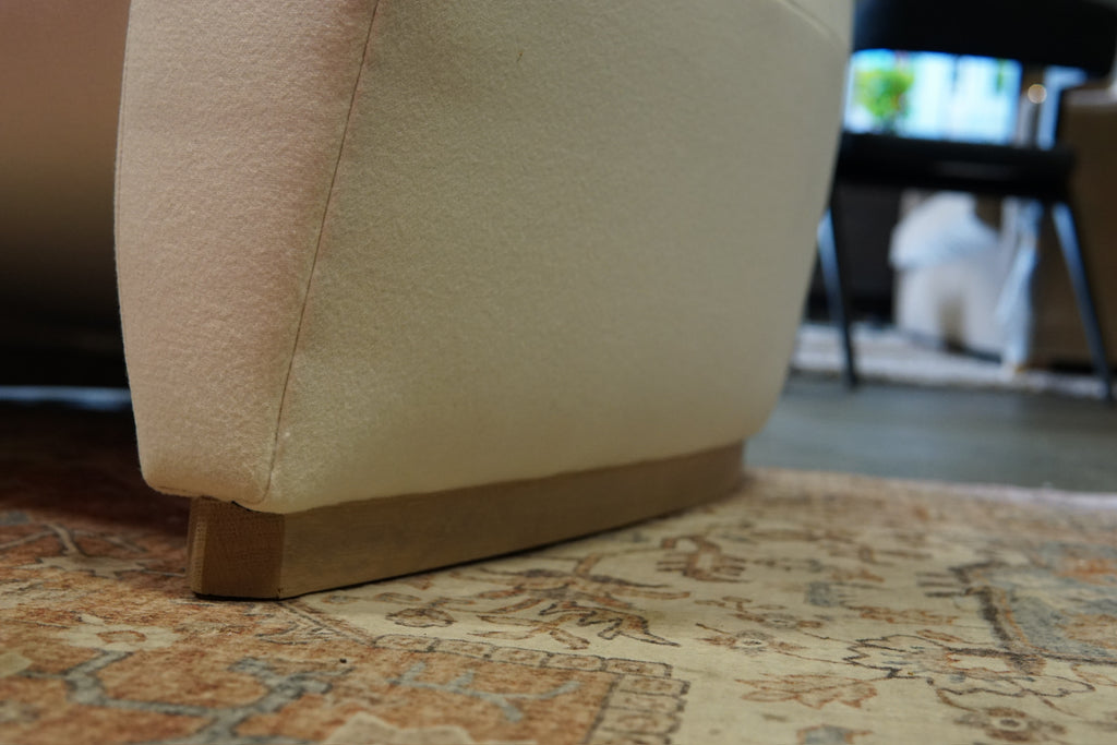 Designer Brand Accent Chair in Porcelain Alpaca Velvet
