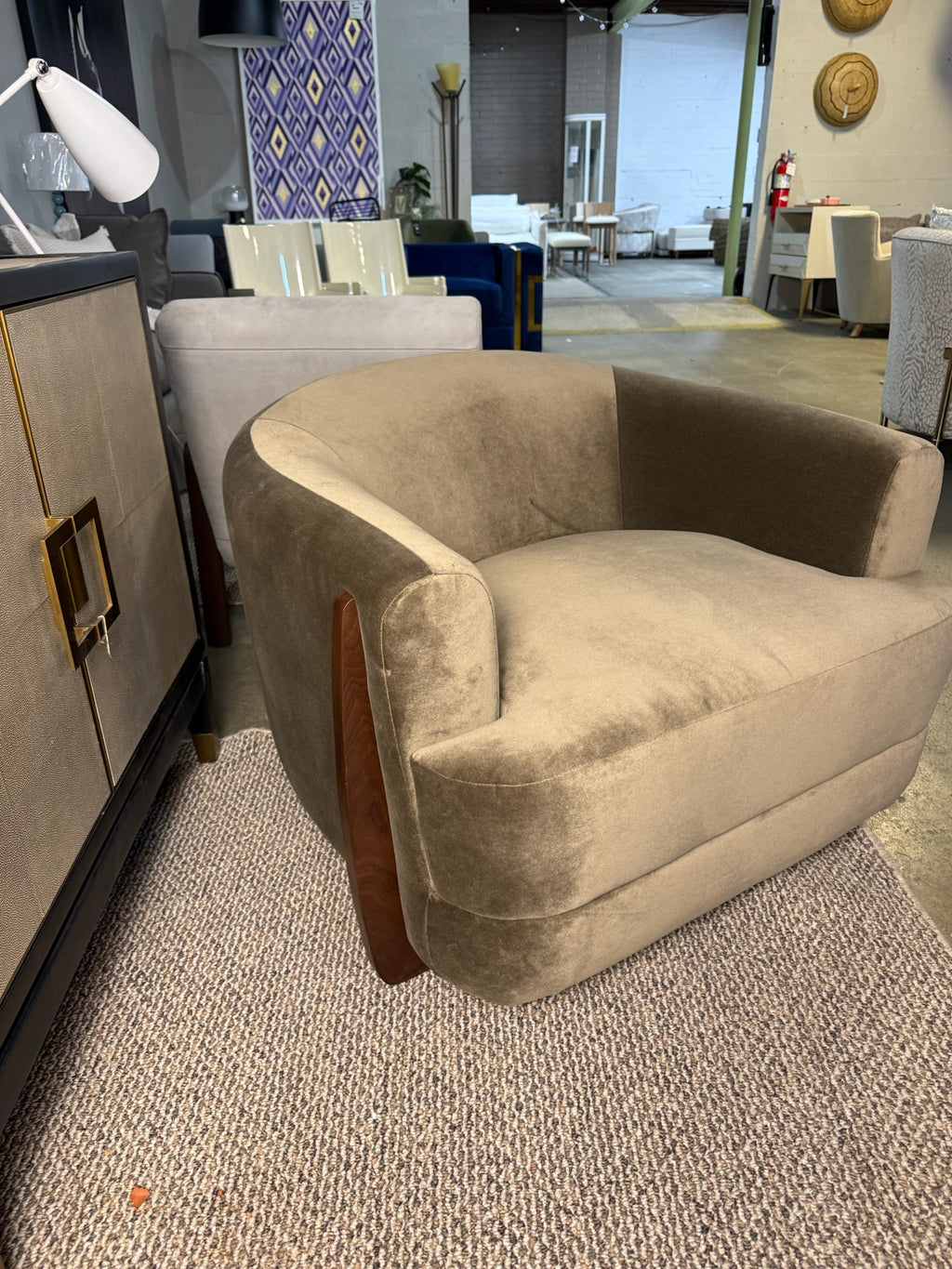 Designer Brand Performance Velvet Accent Chair