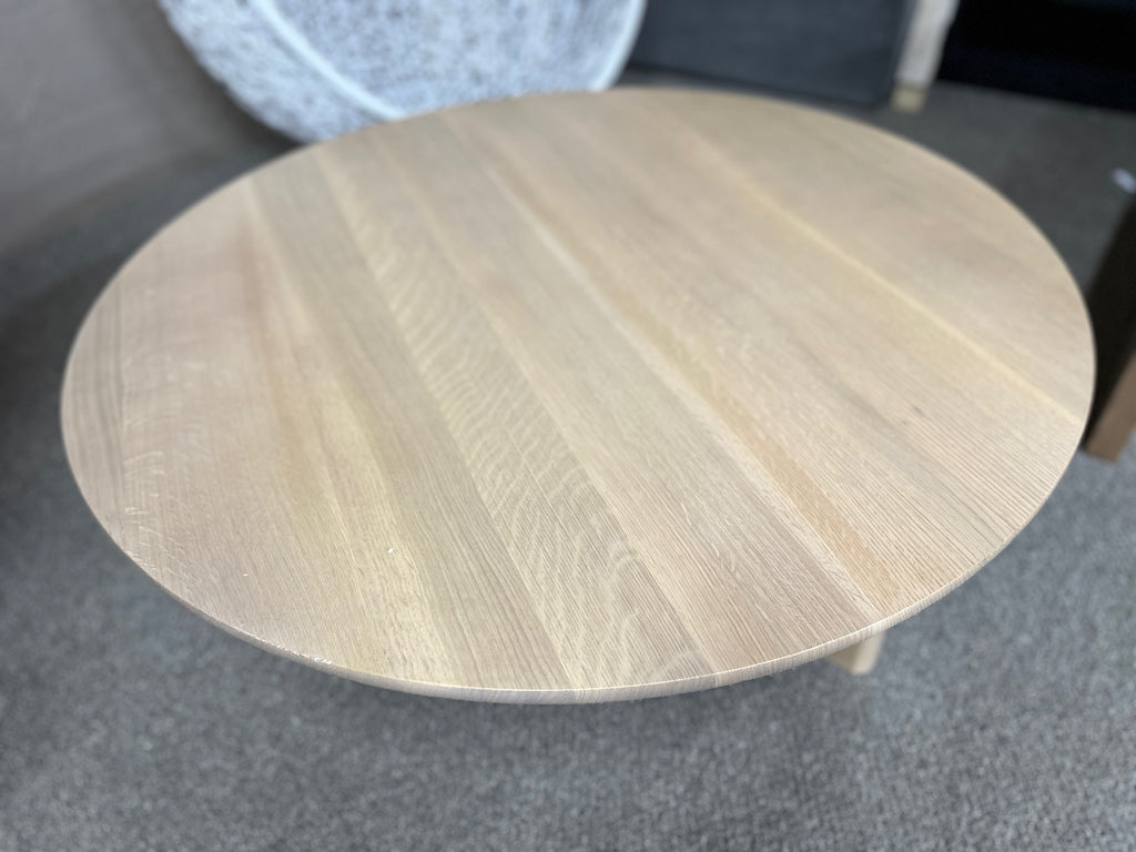 Light Oak 36" Designer Round Coffee Table