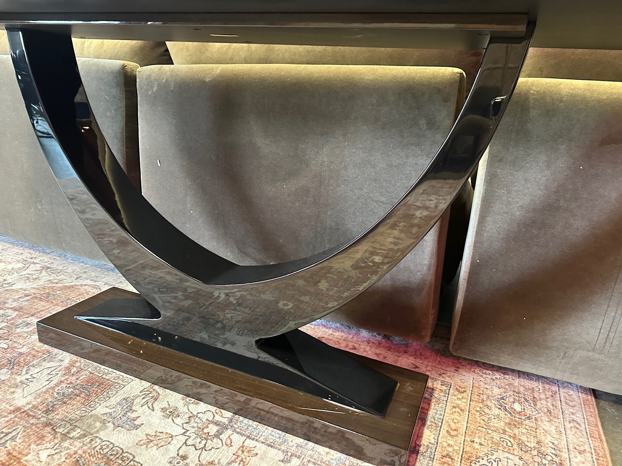 Eichholtz Umberto Rectangle Console Table in Polished Eucalyptus Veneer