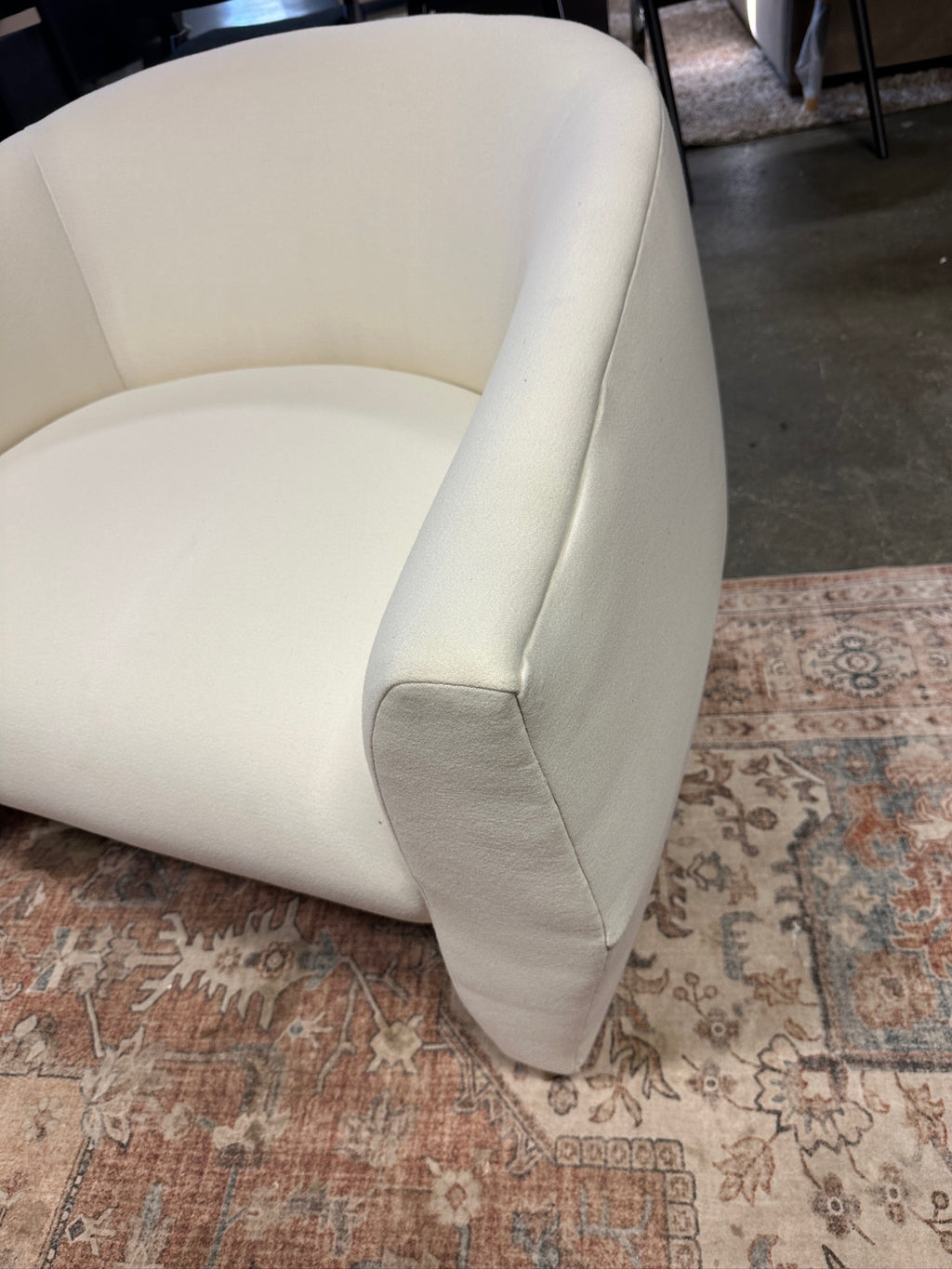 Designer Brand Accent Chair in Porcelain Alpaca Velvet