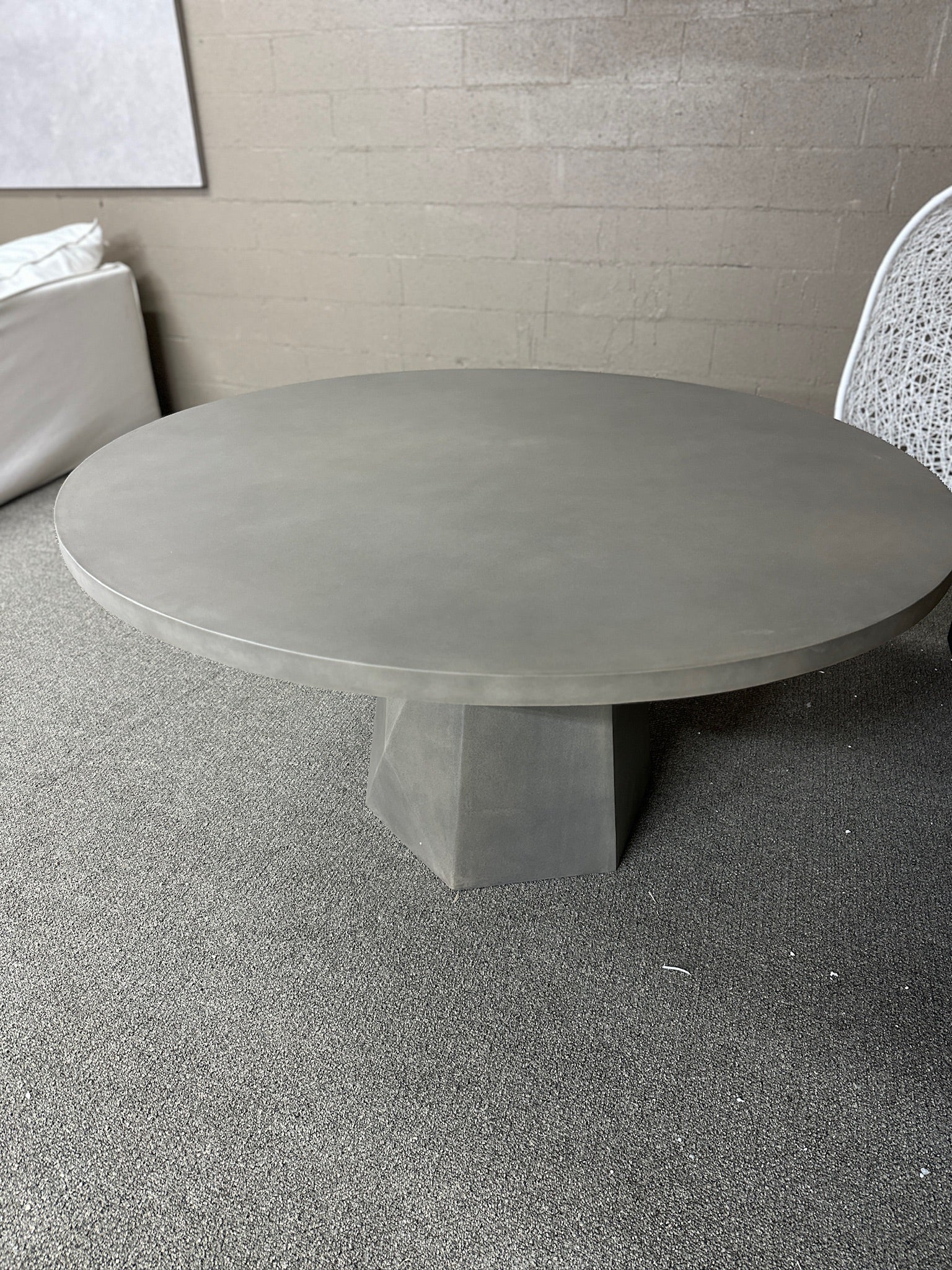 Four Hands Bowman Outdoor Dining Table 60" Grey Concrete