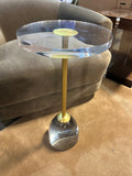 Acrylic and Gold Side Table