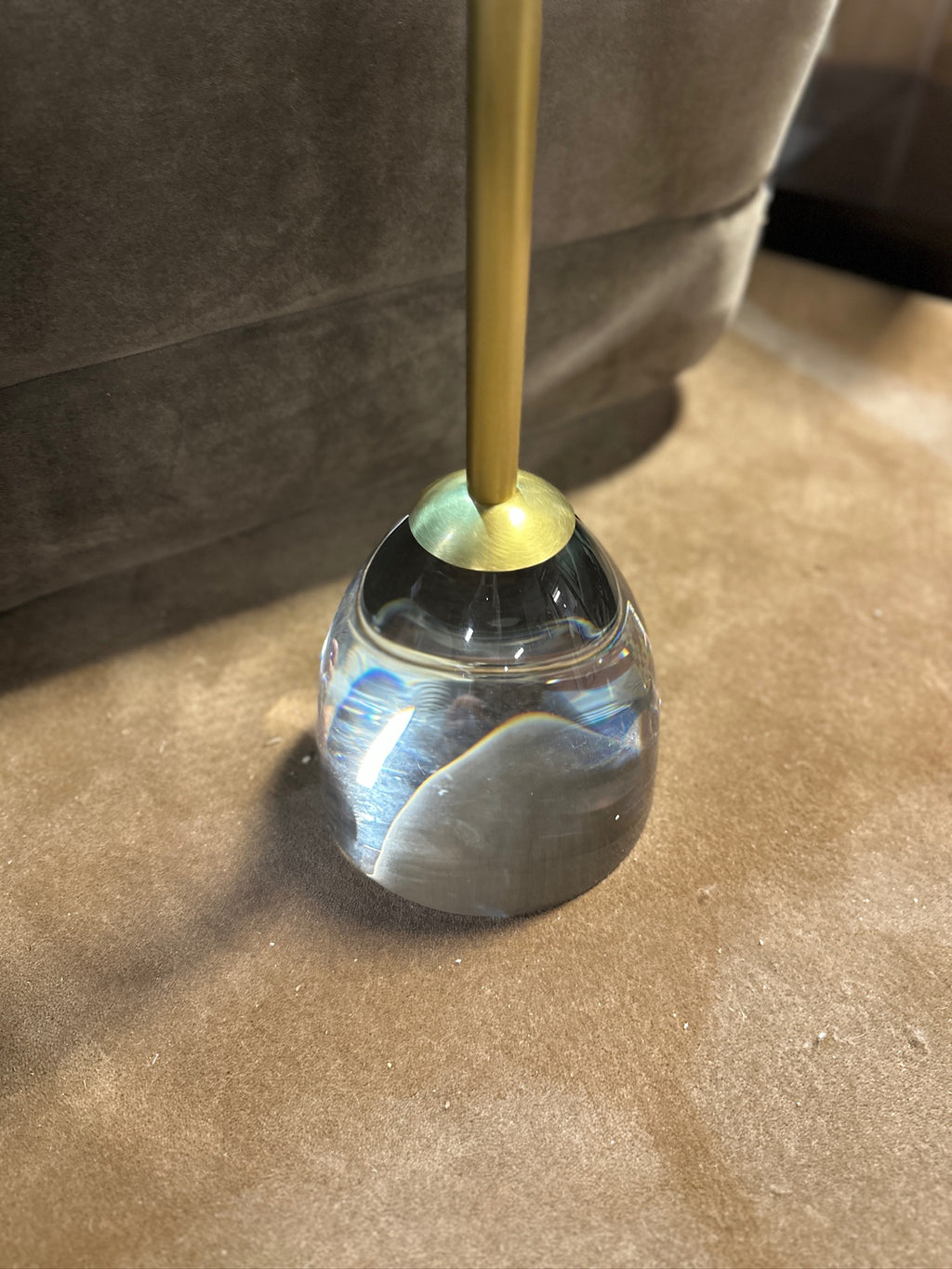 Acrylic and Gold Side Table