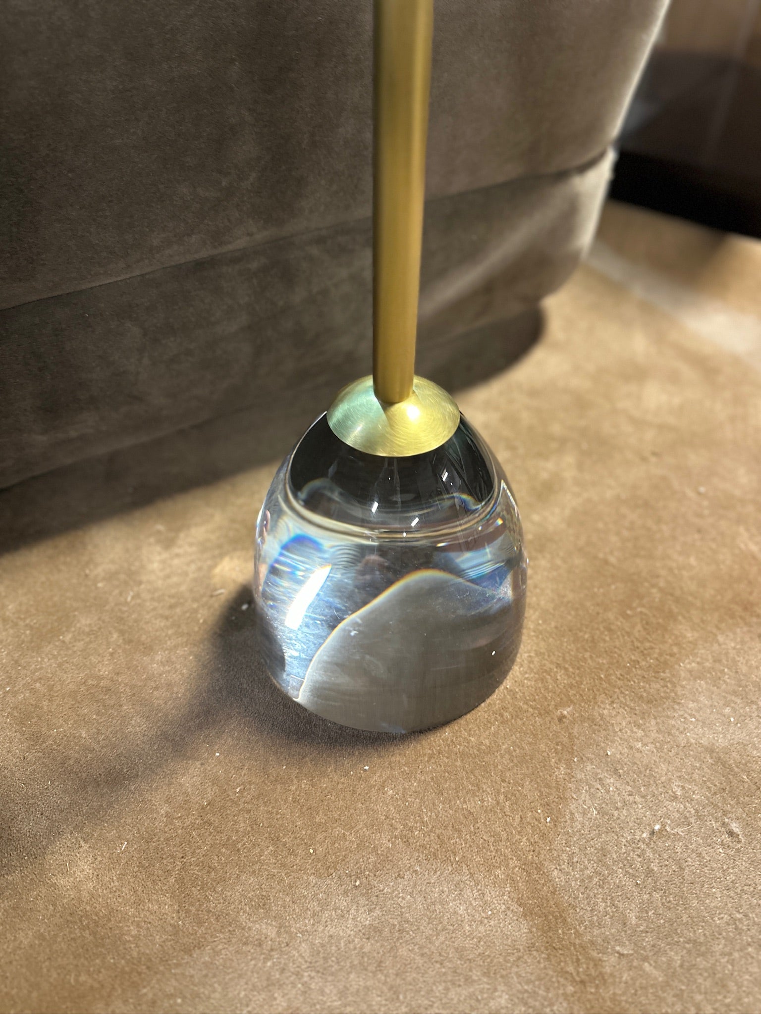 Acrylic and Gold Side Table