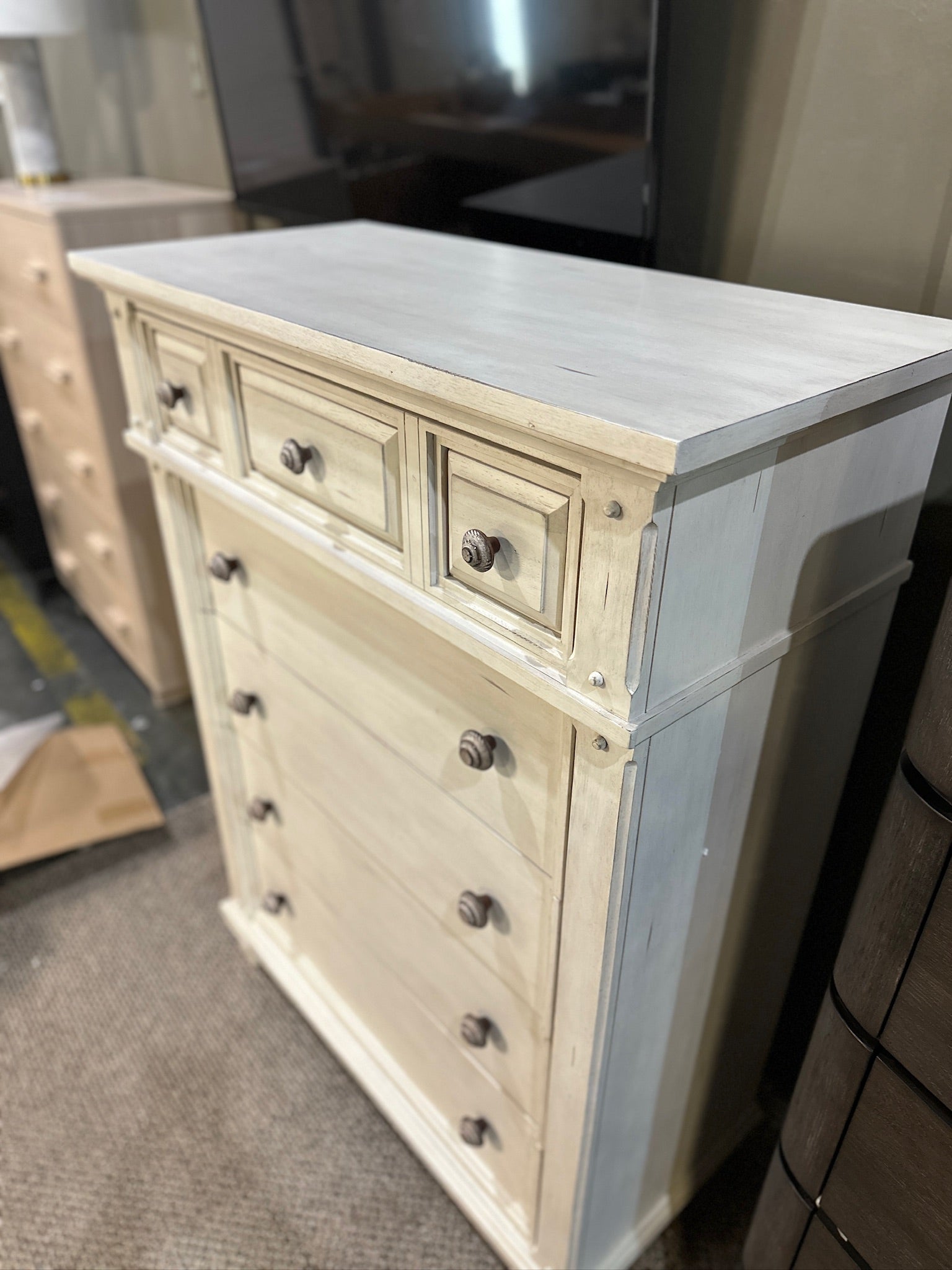 American Woodcrafters Sedona Chest in Cobblestone White