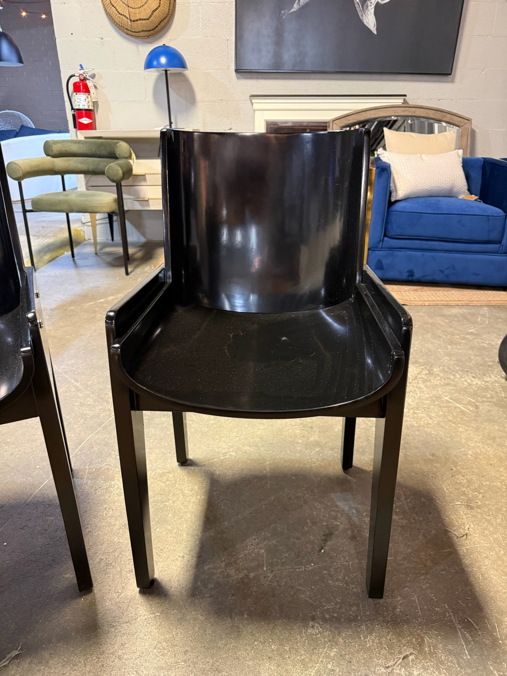 Designer Brand Black Lacquer Coated Chair - set of 2