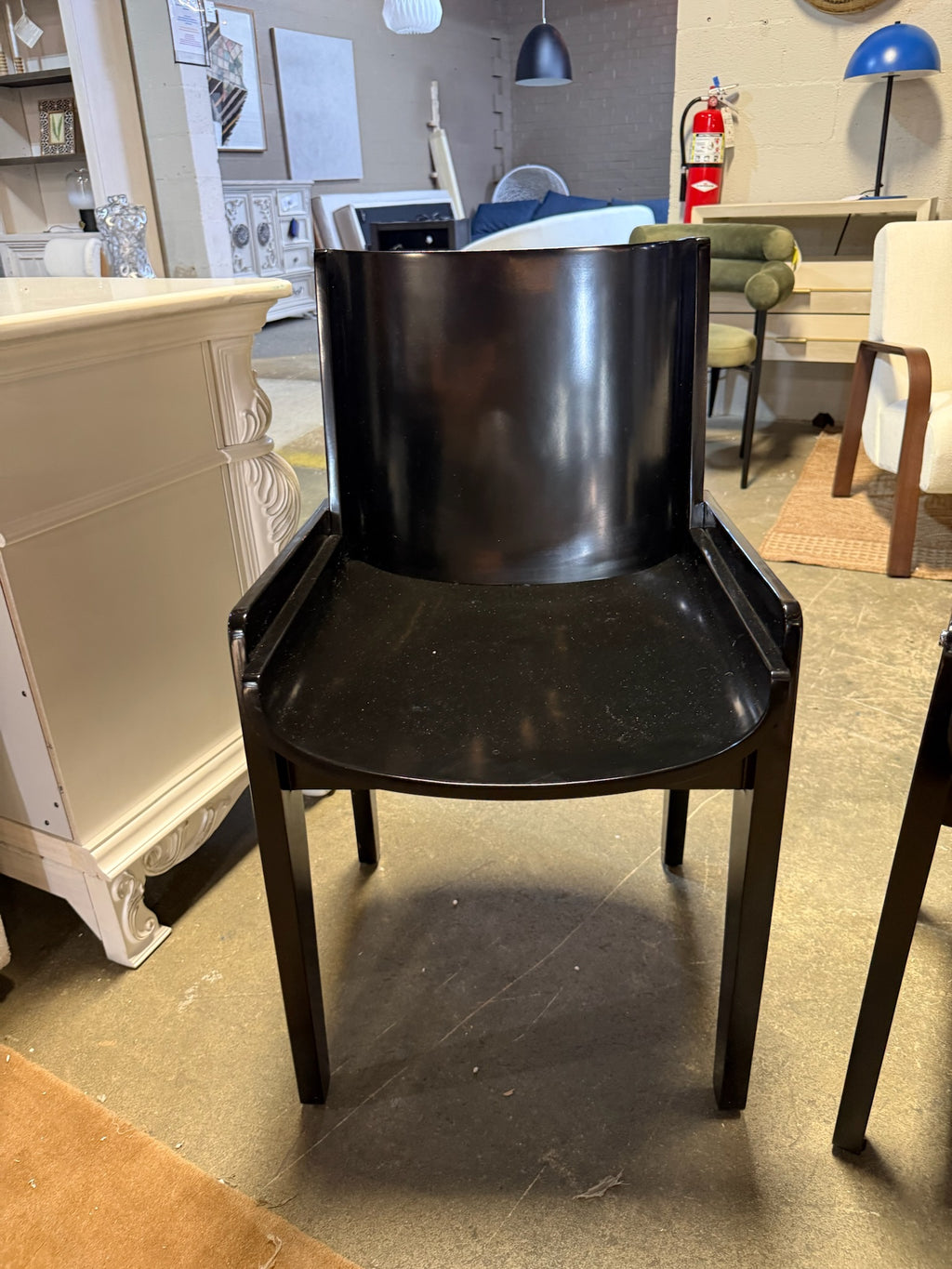 Designer Brand Black Lacquer Coated Chair - set of 2