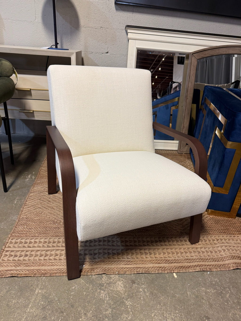 Designer Brand White Performance Fabric Accent Chair