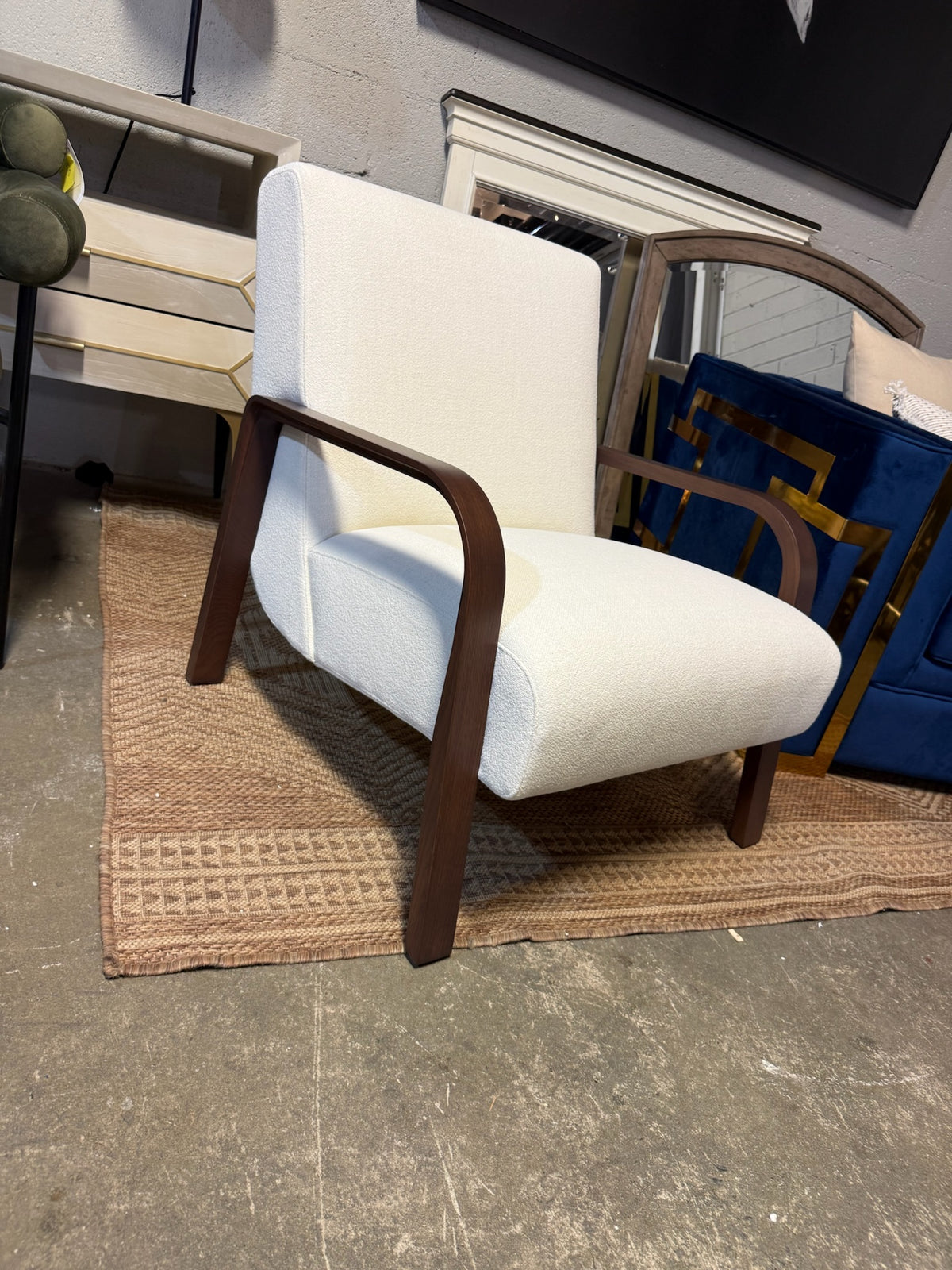 Designer Brand White Performance Fabric Accent Chair